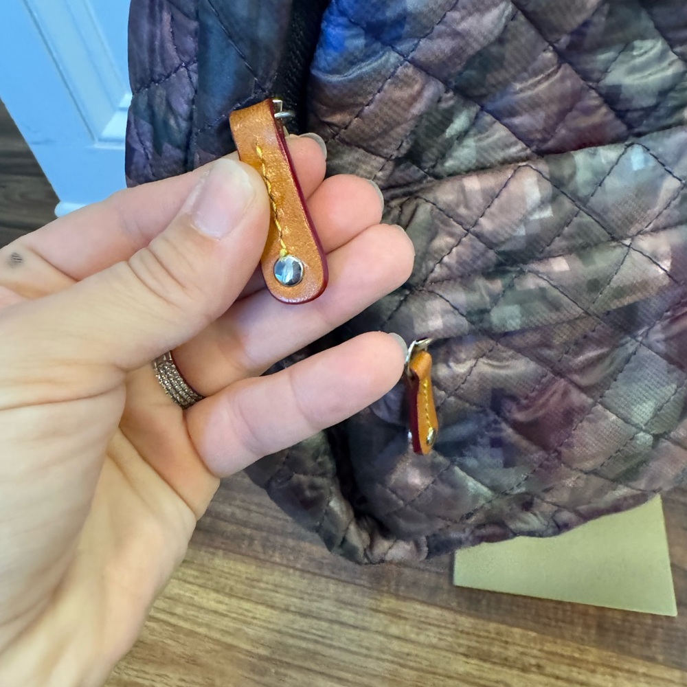 MZ Wallace Quilted Purple and Gray Backpack - Picture 3 of 10